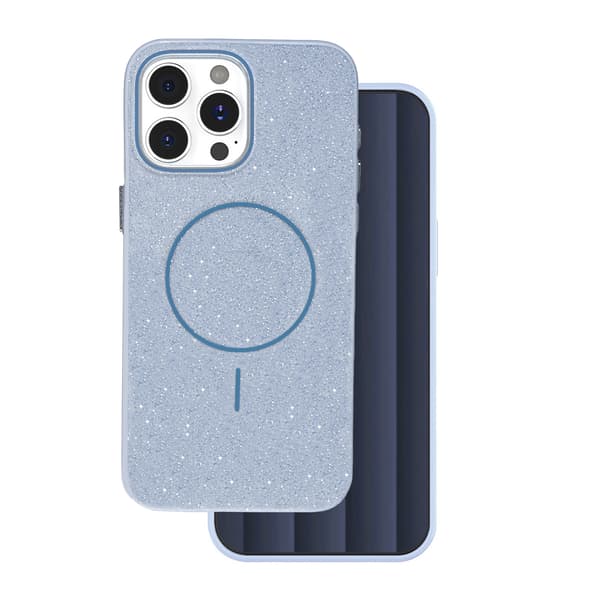 Glitter Tunt Mag-skal för iPhone 15 Pro blå blå