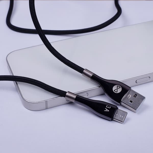 Forever Sleek-kabel USB - USB-C 1,0 m 3A svart