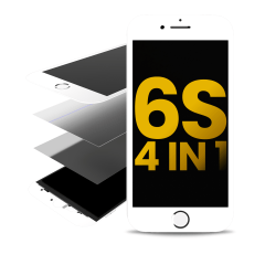 4 i 1 (Frontglas + Ram + Polarisator + OCA förmonterad) för iPhone 6S (vit) (2-pack) vit