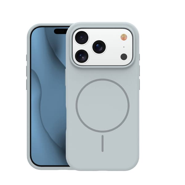 Silikon tunt Mag-skal för iPhone 17 Pro / iPhone 18 Pro silver