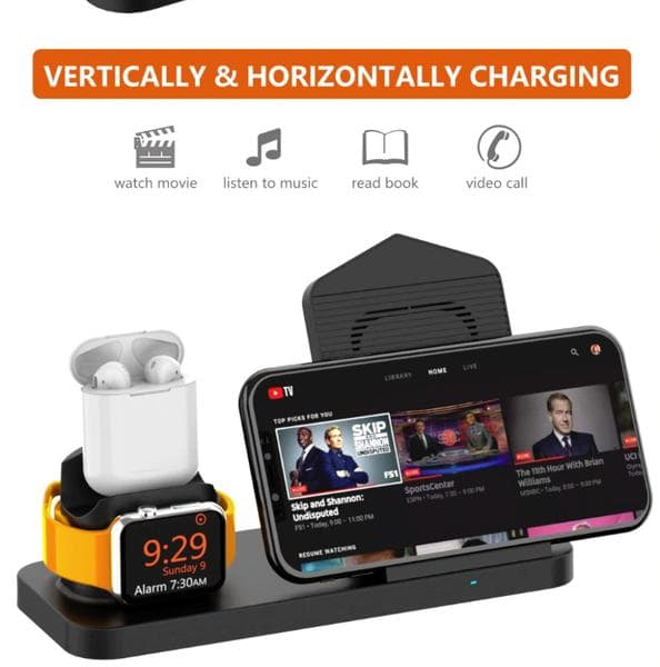 3-IN-1 TRÅDLÖS LADDARE DOCKING STATION