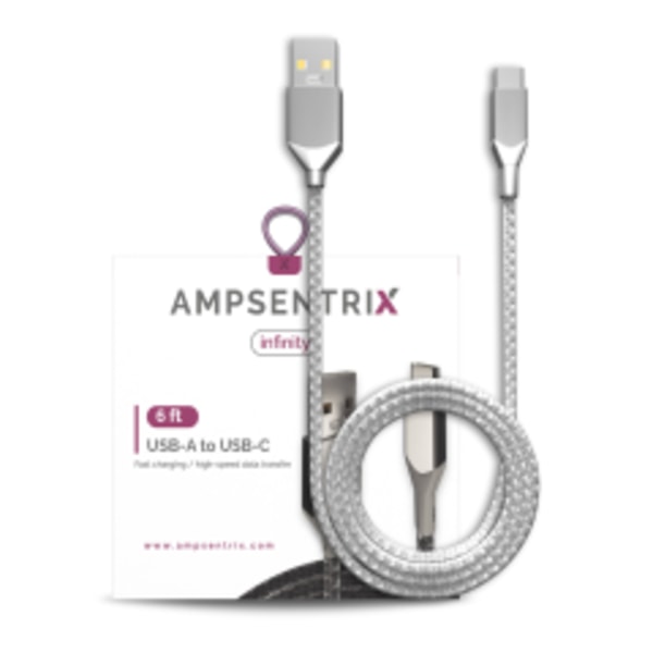 USB Typ C till USB Typ A-kabel (1,8 m) (AmpSentrix Infinity) (Silver)