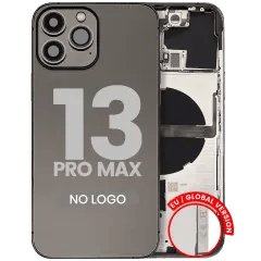 Baksida med smådelar för iPhone 13 Pro Max (EU / Global version) (Eftermarknad Plus) (Grafit) svart