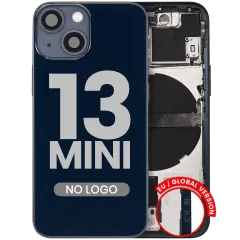 Baksida med smådelar för iPhone 13 Mini (EU / Global version) (Eftermarknad Plus) (Midnatt)