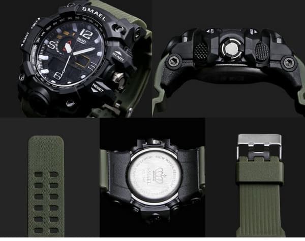 sport militär klocka grön