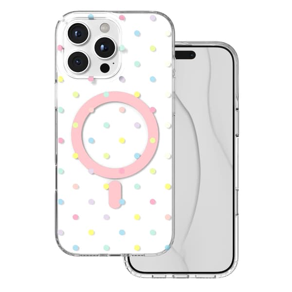 Bubble Dots Mag-skal för iPhone 16 Pro Max 6,9\" vit