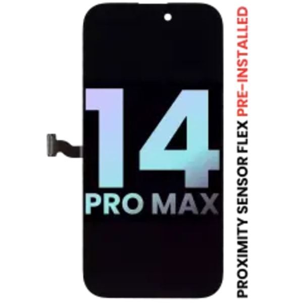 OLED-enhet med flexkabel för närhetssensor förmonterad för iPhone 14 Pro Max (Servicepaket)