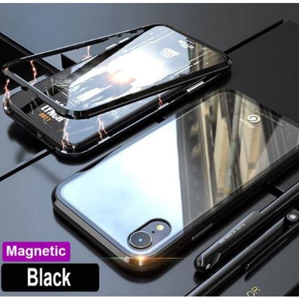 Magnetisk Aluminiummetall  för iphone Xr svart BlackAsh