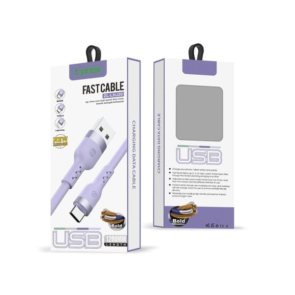 T-PHOX kabel BOLD USB / LIGHTNING 3A SKY blå blå