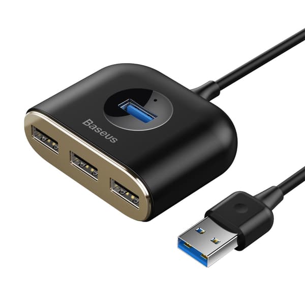 Baseus adapter HUB Square USB 3 0 till 4x USB svart