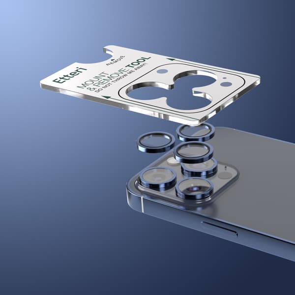 Etteri Camera Lens Protector for iPhone 15 Pro / 15 Pro Max Deep Blue