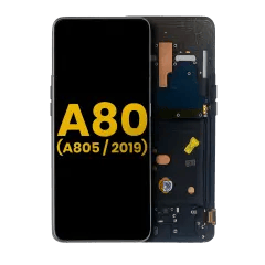 OLED-enhet med ram för Samsung Galaxy A80 (A805 / 2019) (renoverad) (Phantom Black)