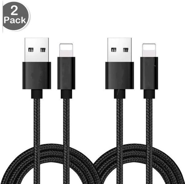 2 st super kvalitet 3 m iphone svart