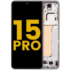 OLED-enhet med ram för Xiaomi 15 Pro (renoverad) (vit) vit
