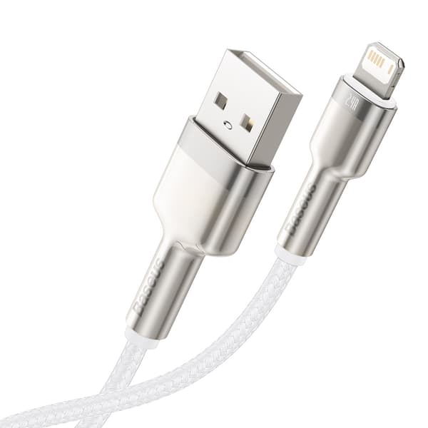 Baseus kabel Cafule Metal USB - Lightning 1,0 m 2,4A vit