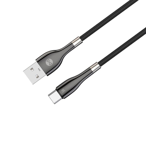 Forever Sleek kabel USB - USB-C 1,0 m 3A svart svart