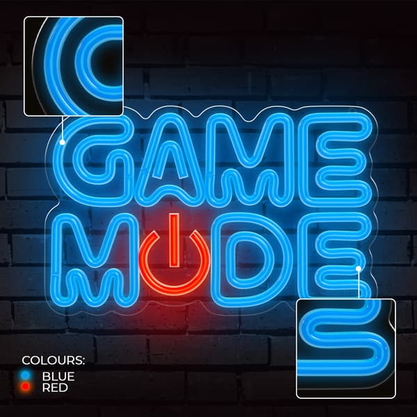 Forever Light Neon PLEXI LED GAME MODE blå röd FPNE38
