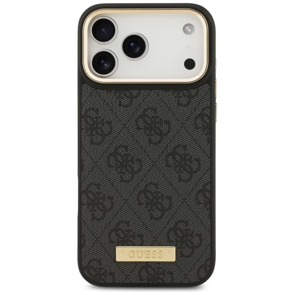 Guess 4G Logo Plate MagSafe Case for iPhone 17 Pro Max Black