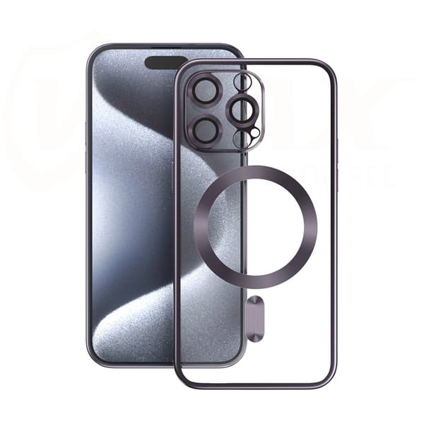 Vmax Electroplating Mag TPU-skal för iPhone 15 Plus 6,7\" lila