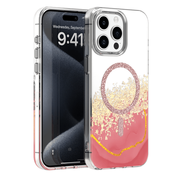 Epoxy Mag-fodral för iPhone 14 Pro 6,1\" rosa