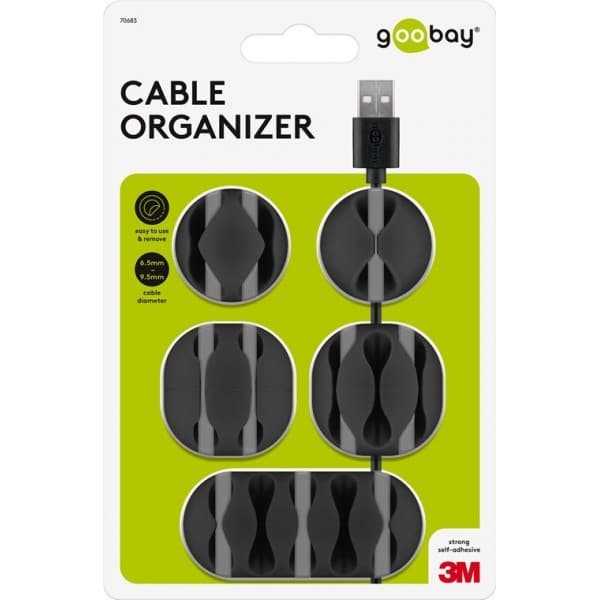 Goobay Kabelholdere 5 st (black) svart