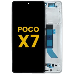 OLED-enhet med ram för Xiaomi Poco X7 (renoverad) (silver) silver