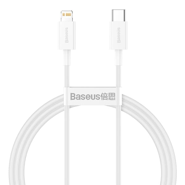 Baseus-kabel Superior PD USB-C - Lightning 1,0 m vit 20W