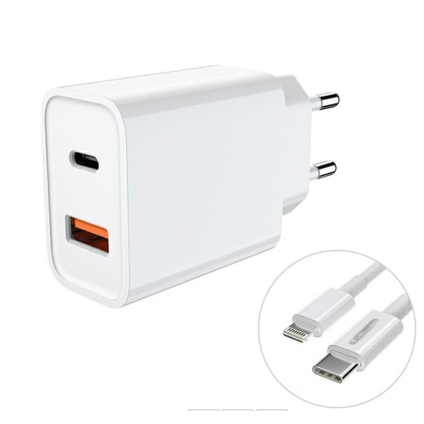 18W iphone doubel usb laddare med 2kabel