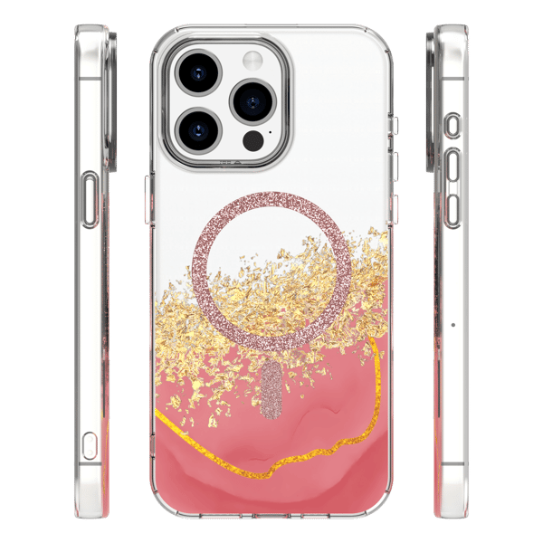 Epoxy Mag-fodral för iPhone 14 Pro 6,1\" rosa