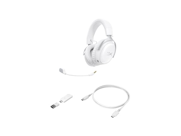 HyperX Cloud III S Wireless White Gaming trådlös hörlurar vit