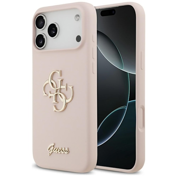 Guess Silicone Big 4G Script skal för iPhone 17 Pro Max rosa