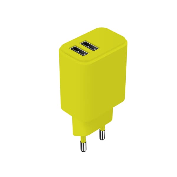 Setty laddare 2x USB 2,4A LSIM-AA-1211 lime