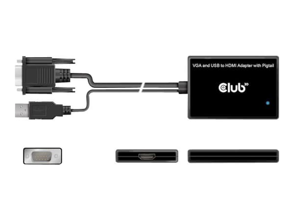 Club 3D Videoadapter 60cm svart