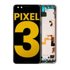 OLED-enhet med ram för Google Pixel 3 (renoverad) (Clearly White)