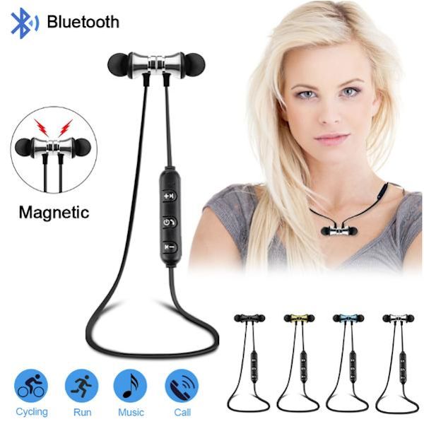 Magnetiska  Bluetooth Sporthörlurar guld