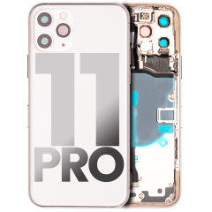 Baksida med små komponenter förmonterade för iPhone 11 Pro (Använd OEM-drag: Klass C) (Matt Silver) silver