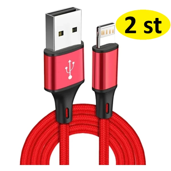2 st 3m iPhone-kabel röd