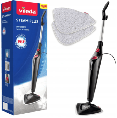 Vileda 168917 Steam Plus 3.0 Damprenser med 2x Microfibre Pads