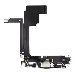 Laddningsport Flexkabel för iPhone 15 Pro Max (Premium) (Svart Titan)