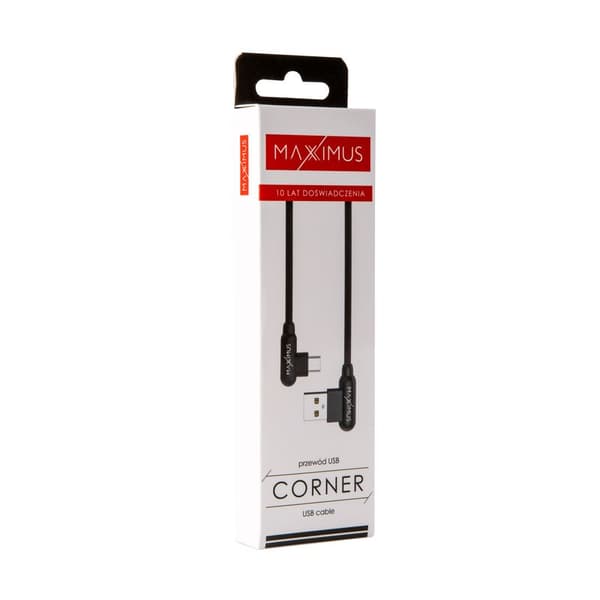 kabel MX CORNER FAST CHARGE MICRO USB 2 4A / 1M / svart VINKLAD