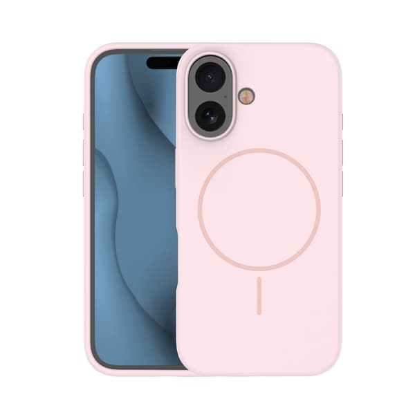 Silikon tunt Mag-skal för iPhone 16 Pro Max ljusrosa
