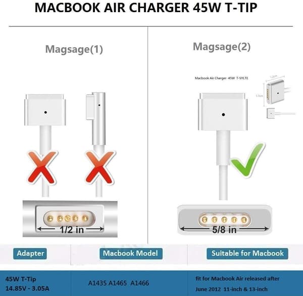 ersättning macbook laddare 45W