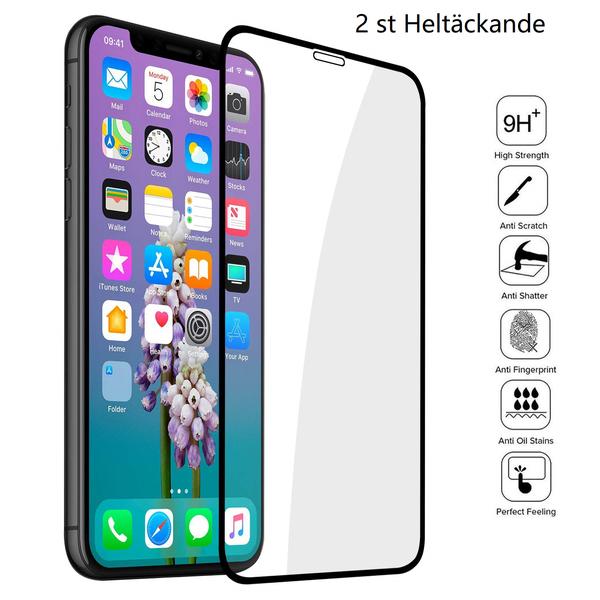 1st Heltäckande  Härdat Glas för Iphone 11 pro  Xs och X Transparent