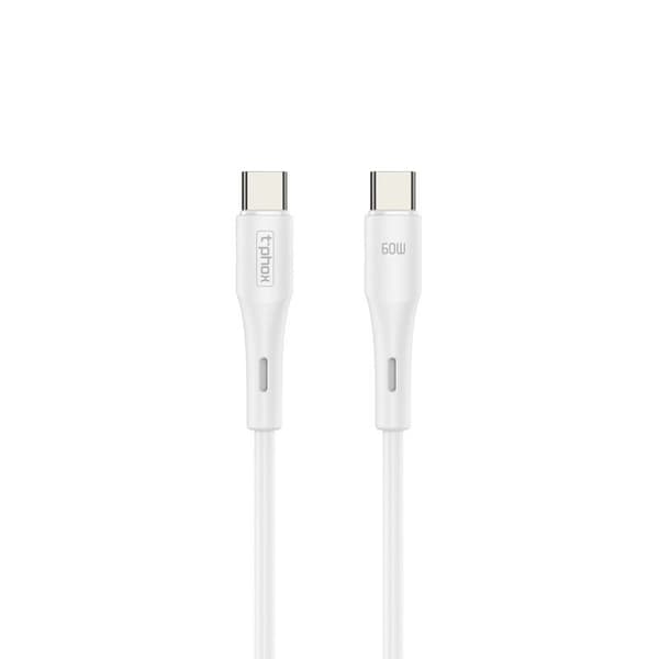 T-PHOX kabel GENTLE USB-C / USB-C 60W 1M vit vit