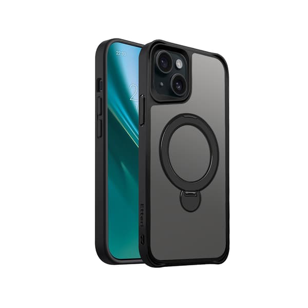 Etteri Matt Mag Ring Case for iPhone 15 6.1\" Black