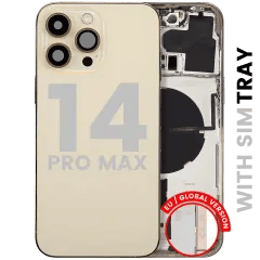 Baksida med smådelar för iPhone 14 Pro Max (EU / Global version) (Begagnad OEM-del: Klass C) (Guld) guld