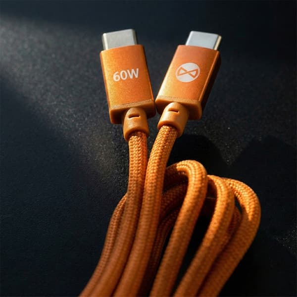 Forever Saffron-kabel USB-C - USB-C 1,0 m 60W orange