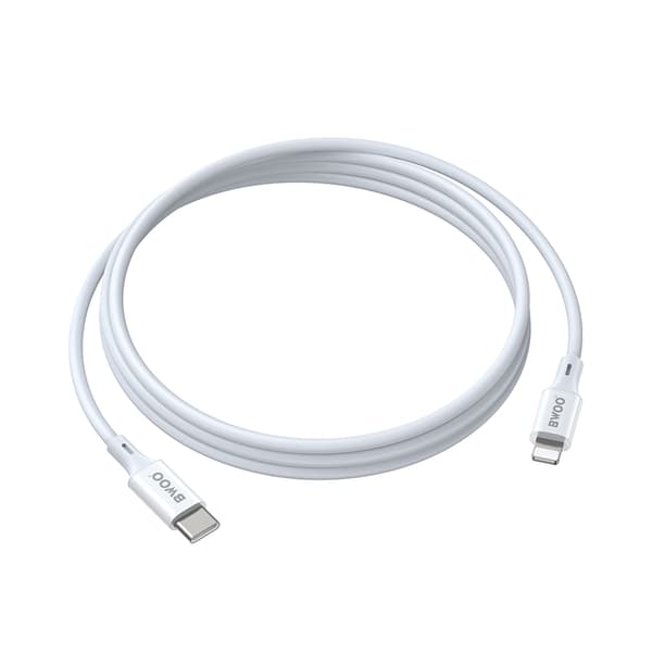 BWOO-kabel USB-C - Lightning 2m 27W ABS + TPE vit
