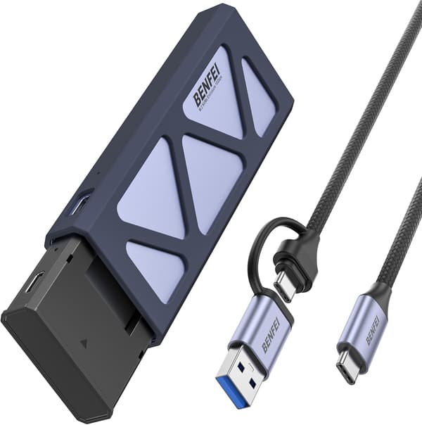 BENFEI SSD-enhetshölje M.2 NVMe SSD USB-C USB-A grå