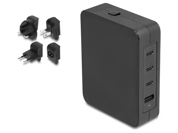 DeLOCK 145Watt Strömforsyningsadapter 3xUSB-C + 1xUSB-A